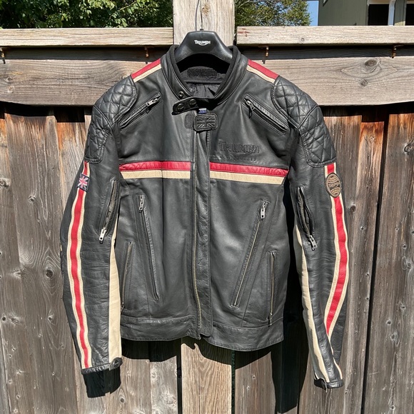 Cafe racer style leather motorcycle jacket - Picture 1 of 3